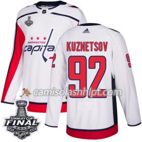 Camisola Washington Capitals Evgeny Kuznetsov 92 2018 Stanley Cup Final Patch Adidas Branco Authentic - Homem